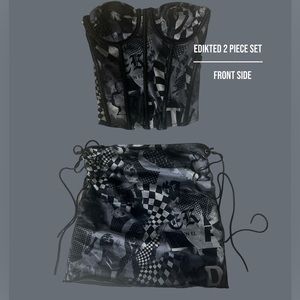 skirt and corset top from edikted. worn once but in perfect condition